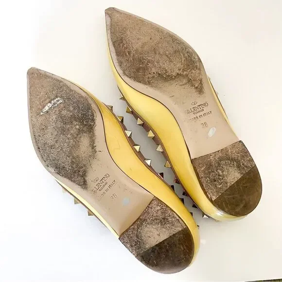 VALENTINO Garavani Rockstud Flats Yellow Lavender Purple - Picture 6 of 7